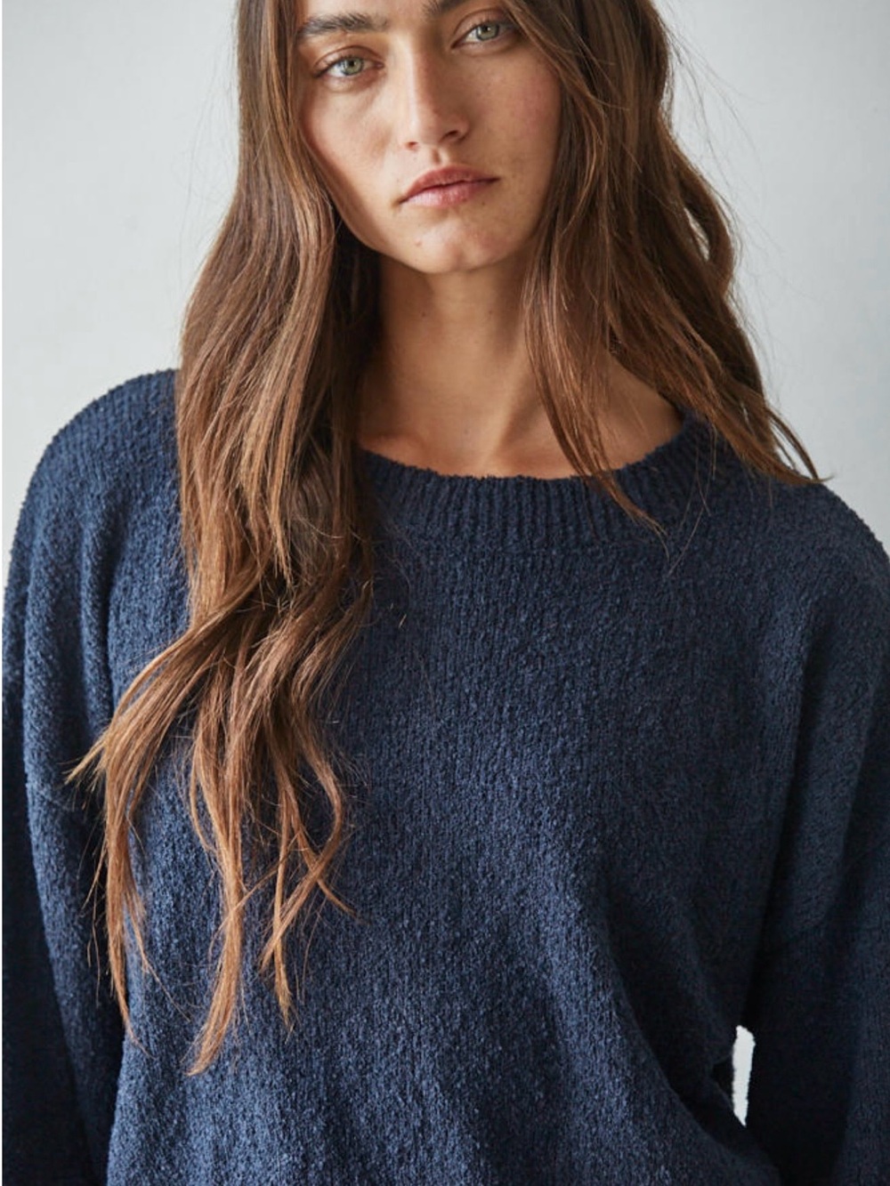 W2693 Camden Dark Navy Textured Knit Sweater - Picture 3 of 4